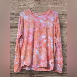 NWOT Athleta Mindset Tie Dye Sweatshirt Pullover Latitude Pink L